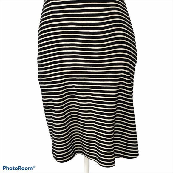 Madewell Black White Stripe Gallerist Fit Flare Dress Small - Picture 6 of 16
